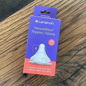Lansinoh NaturalWave Nipples XS, extra slow sz 1